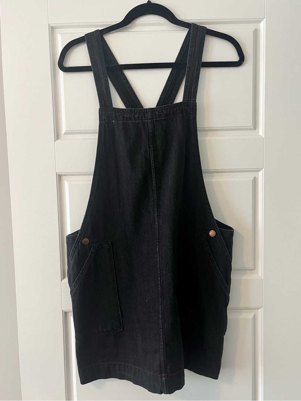 Universal Thread Black Denim Pinafore Dress